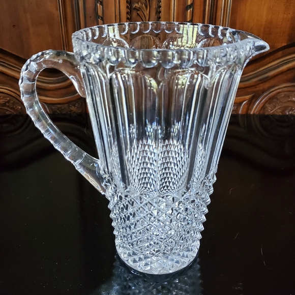 40oz Crystal 💎 Diamond Point Clear Pitcher - Picture 9 of 13
